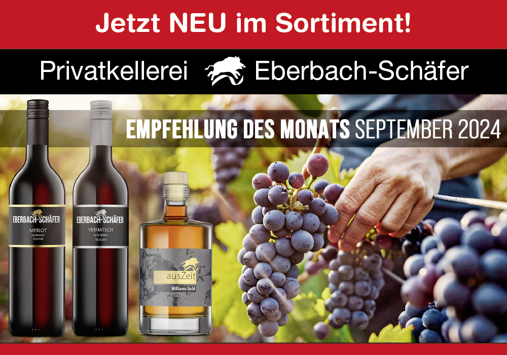 Jetzt neu im Sortiment von Drinkscout24 in Unterensingen Kelterstr. 13 die Weine und Spirituosen der Privatkellerei Eberbach Schaefer aus 74348 Lauffen a. Neckar