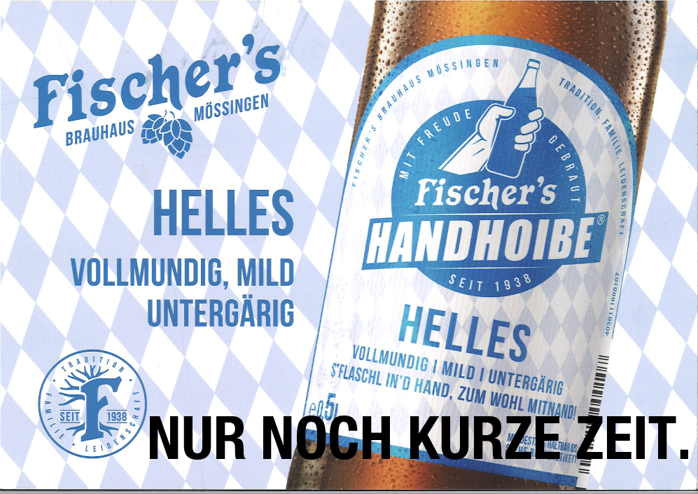 Handhoibe, das Helle von Fischers zur Festzeit nur noch kurze Zeit bei Drinkscout 24 in Unterensingen erhältlich